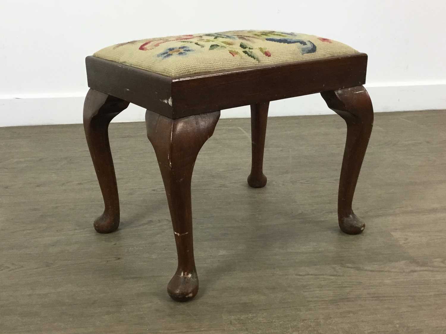 MAHOGANY PIANO STOOL, AND A FOOTSTOOL - Image 2 of 2