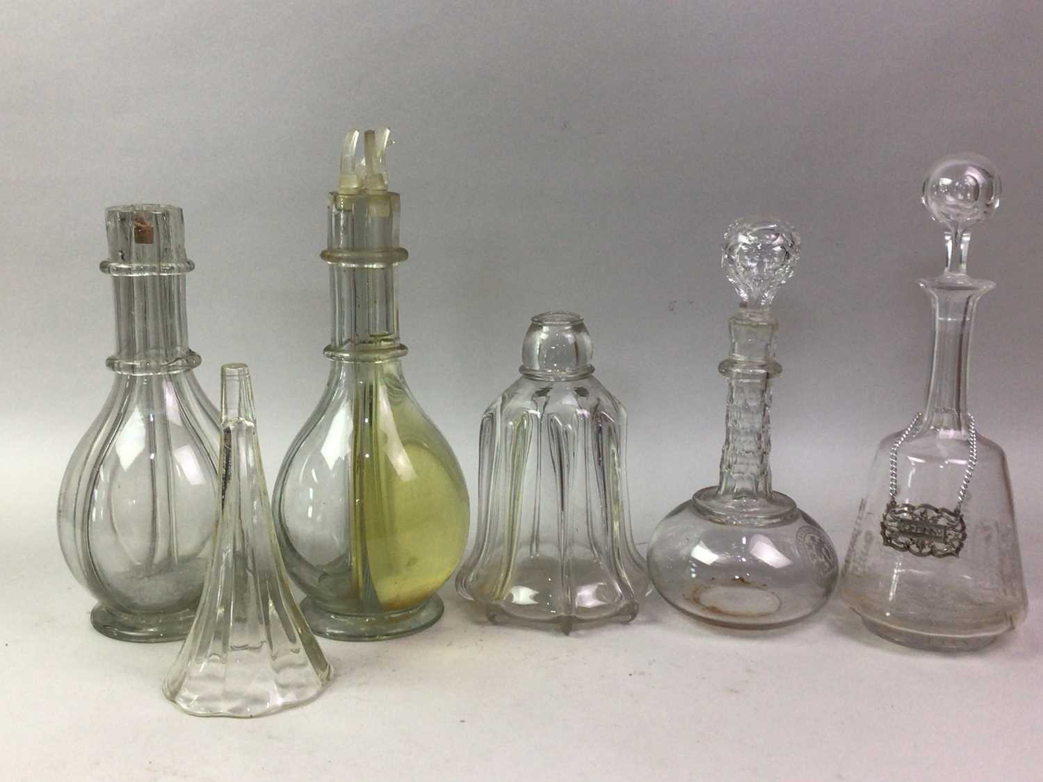 GROUP OF GLASS DECANTERS, - Image 2 of 3