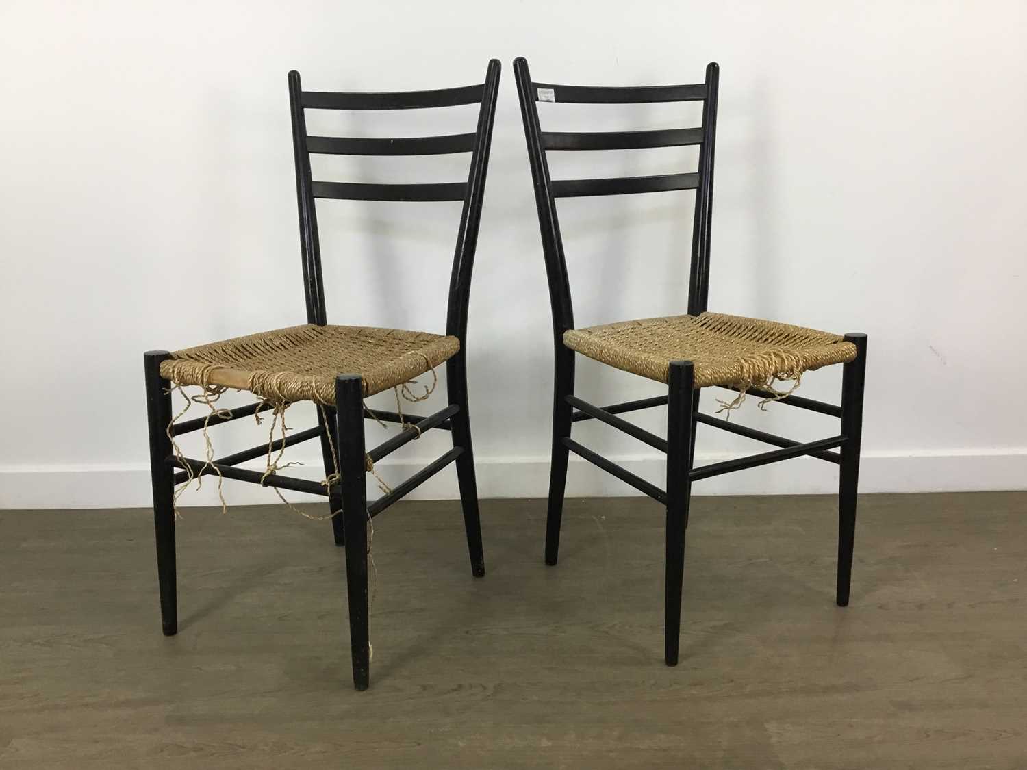 SET OF FIVE EBONISED DINING CHAIRS, MID CENTURY - Image 2 of 2