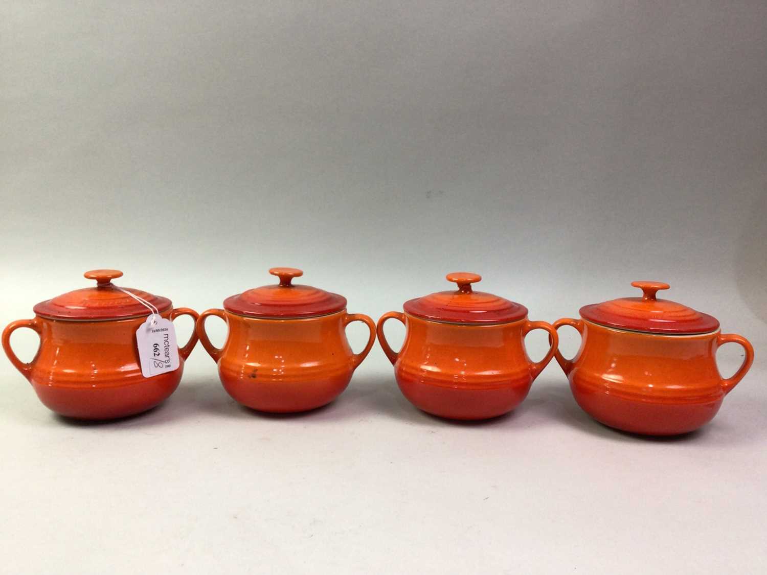 GROUP OF EIGHT LE CREUSET VOLCANIC CERAMIC BEAN POTS, - Bild 2 aus 3