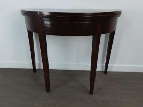 GEORGIAN MAHOGANY TURNOVER TEA TABLE,