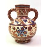 SPANISH TWIN HANDLED LUSTRE VASE, 20TH CENTURY