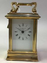 BRASS CARRIAGE CLOCK,