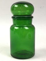 GROUP OF GREEN GLASS WARE,