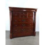 VICTORIAN SCOTTISH MAHOGANY CHEST OF DRAWERS,