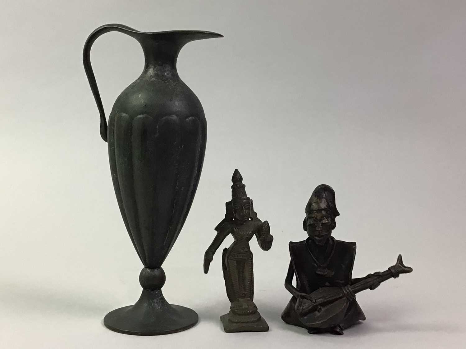 BRONZE URN MODEL, AND THREE FIGURES - Image 2 of 2