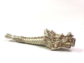 CHINESE WHITE METAL OPIUM PIPE,