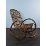 MODERN BAMBOO ROCKING ARMCHAIR,