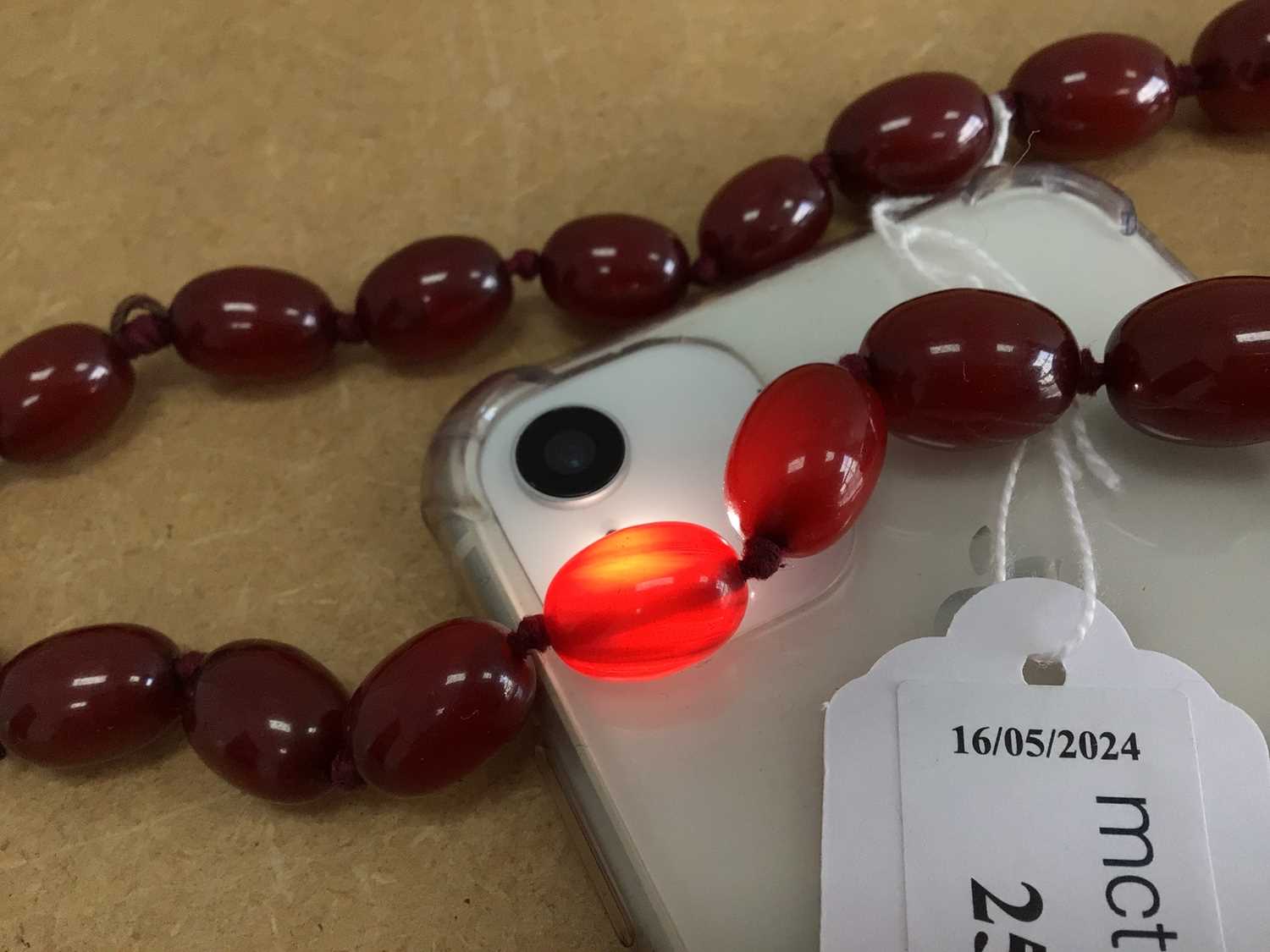 CHERRY AMBER NECKLACE, - Image 5 of 7