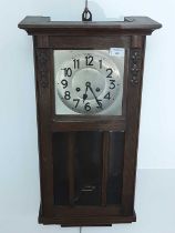 OAK WALL CLOCK, EARLY 20TH CENTURY