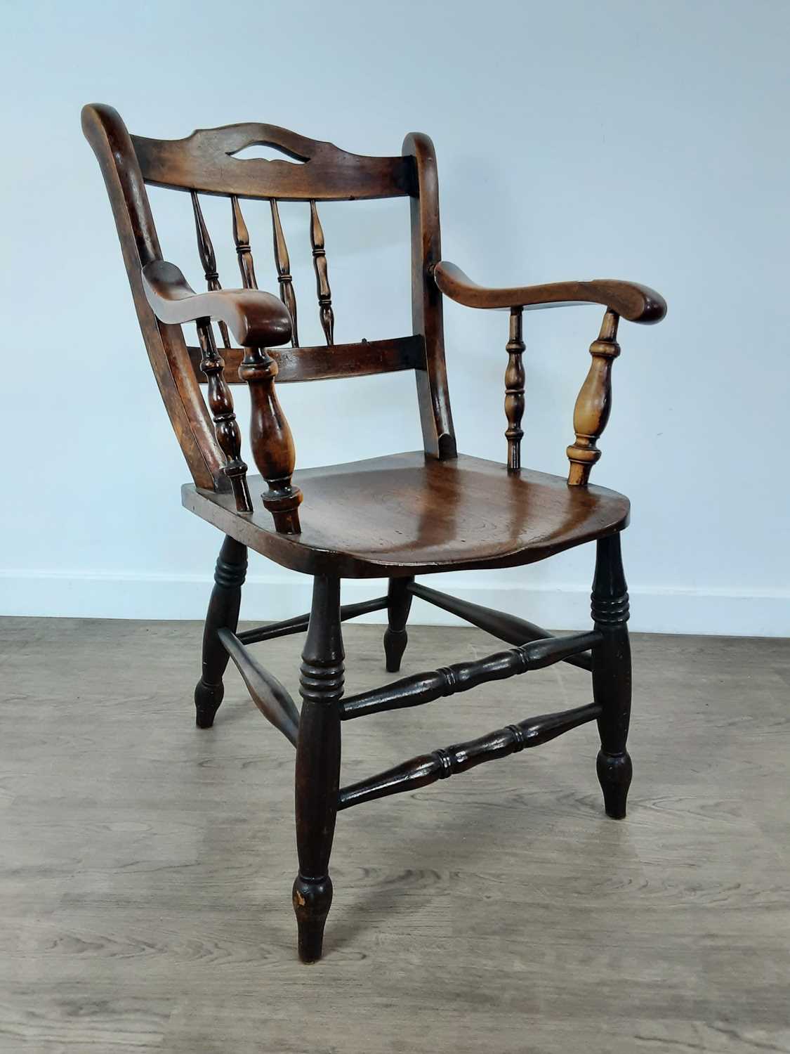 VICTORIAN OFFICE ELBOW CHAIR,