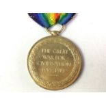 WWI VICTORY MEDAL, 594741 PTE O PARKINSON LABOUR CORPS, ALONG WITH THREE WWII MEDALS,