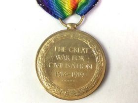 WWI VICTORY MEDAL, 594741 PTE O PARKINSON LABOUR CORPS, ALONG WITH THREE WWII MEDALS,