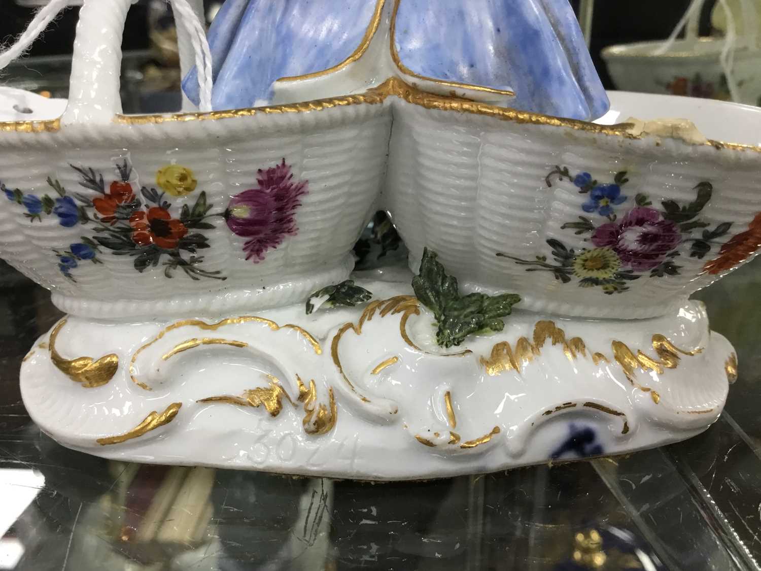 PAIR OF 19TH CENTURY MEISSEN DOUBLE SALTS, AND OTHERS CERAMICS - Image 5 of 10