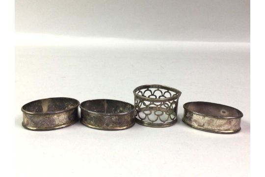 ELIZABETH II PART SET OF FIVE SILVER NAPKIN RINGS, MARK HOUGHTON LTD, SHEFFIELD IMPORTS MARKS 1995 - Image 2 of 2