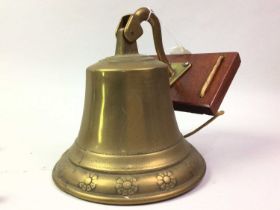 BRASS SHIPS BELL, ALONG WITH OTHER ITEMS