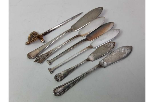 COLLECTION OF SILVER AND PLATED FLATWARE, - Image 4 of 4