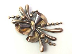 SILVER AND GOLD 1960'S SPRAY BROOCH,