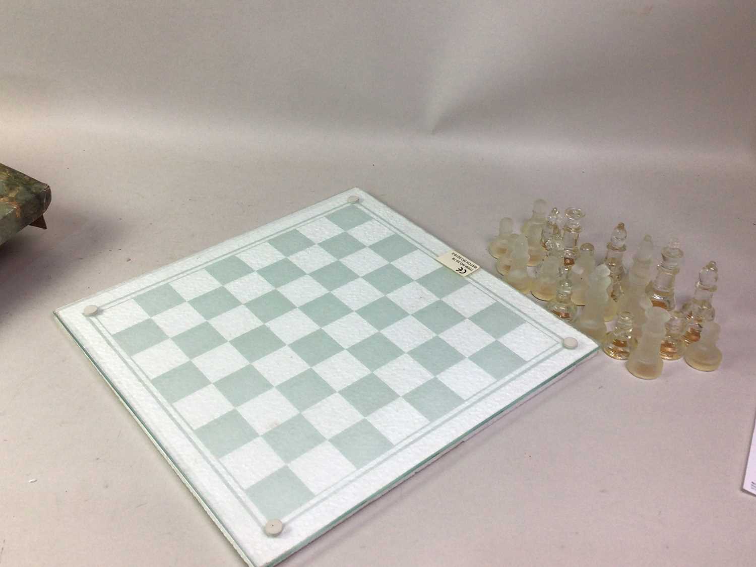 GLASS CHESS SET, - Image 2 of 2