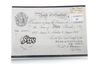 BANK OF ENGLAND WHITE 'BEALE' BANKNOTE,