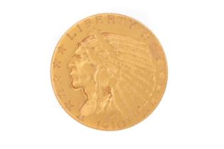 INDIAN HEAD FIVE DOLLAR COIN 1910,