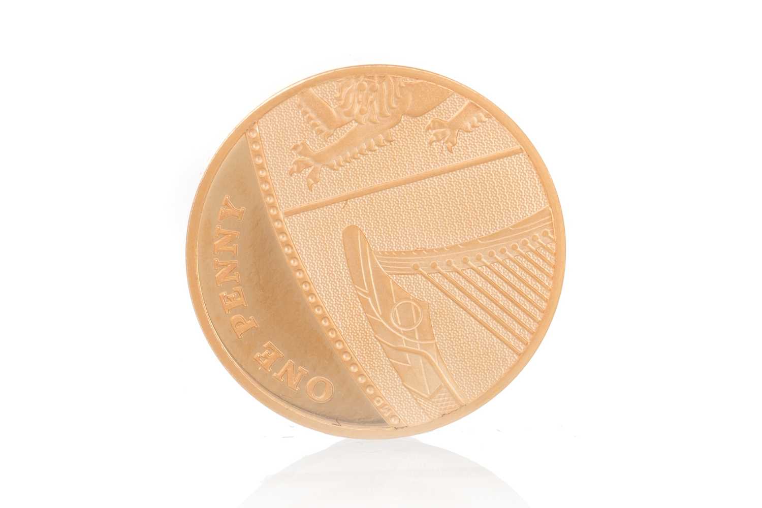 GOLD ONE PENNY COIN,