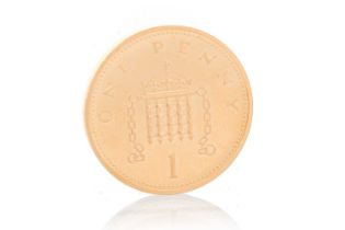 GOLD ONE PENNY COIN,