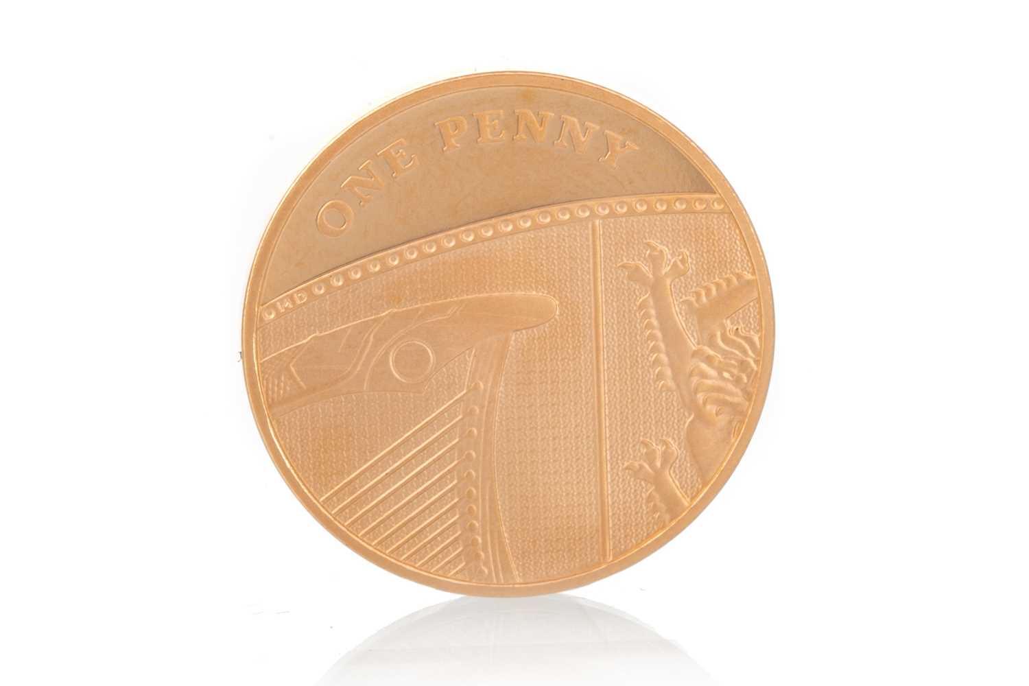 GOLD ONE PENNY COIN,