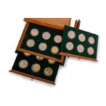 CASED COLLECTION OF GOLD AND SILVER COINS,