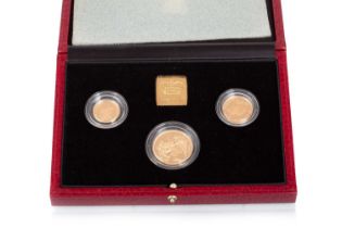 THE 1993 UNITED KINGDOM GOLD PROOF SOVEREIGN THREE COIN SET,