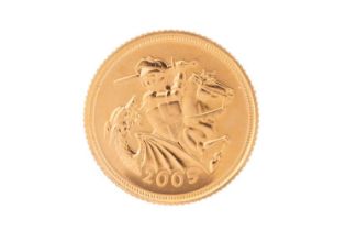 ELIZABETH II GOLD HALF SOVEREIGN 2005,