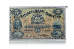 NATIONAL BANK OF SCOTLAND FIVE POUND NOTE,