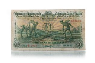 BANK OF IRELAND 'PLOUGHMAN'S' ONE POUND NOTE,