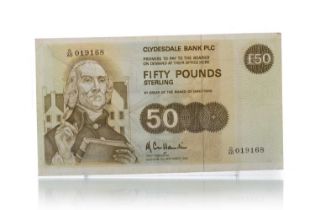 CLYDESDALE BANK PLC FIFTY POUND NOTE,