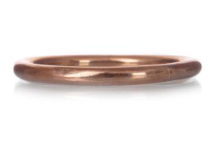 ROSE GOLD BANGLE, OF PLAIN TUBULAR FORM