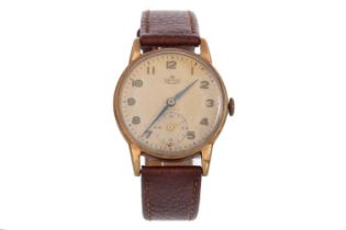 SMITHS DE LUXE NINE CARAT GOLD MANUAL WIND WRIST WATCH,