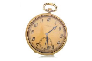 ART DECO NINE CARAT GOLD OPEN FACE POCKET WATCH,