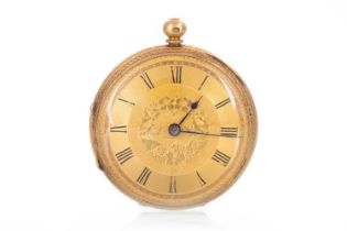 EIGHTEEN CARAT GOLD OPEN FACE POCKET WATCH,