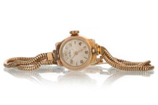 TREBEX NINE CARAT GOLD MANUAL WIND WRIST WATCH,