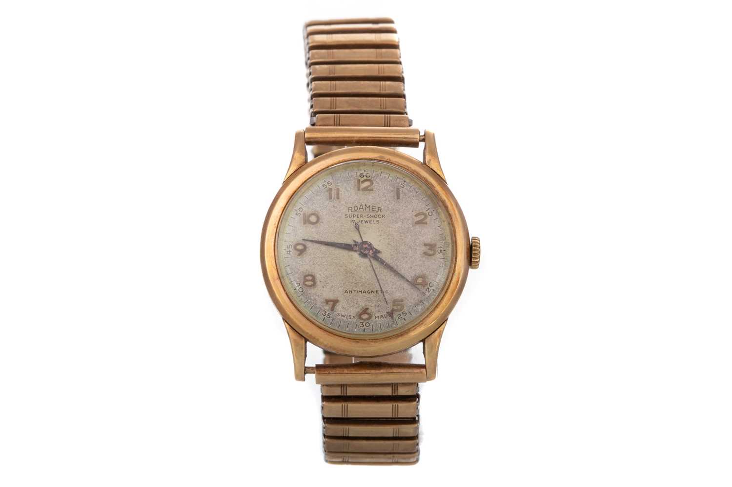 ROAMER NINE CARAT GOLD CASED MANUAL WIND WRIST WATCH,