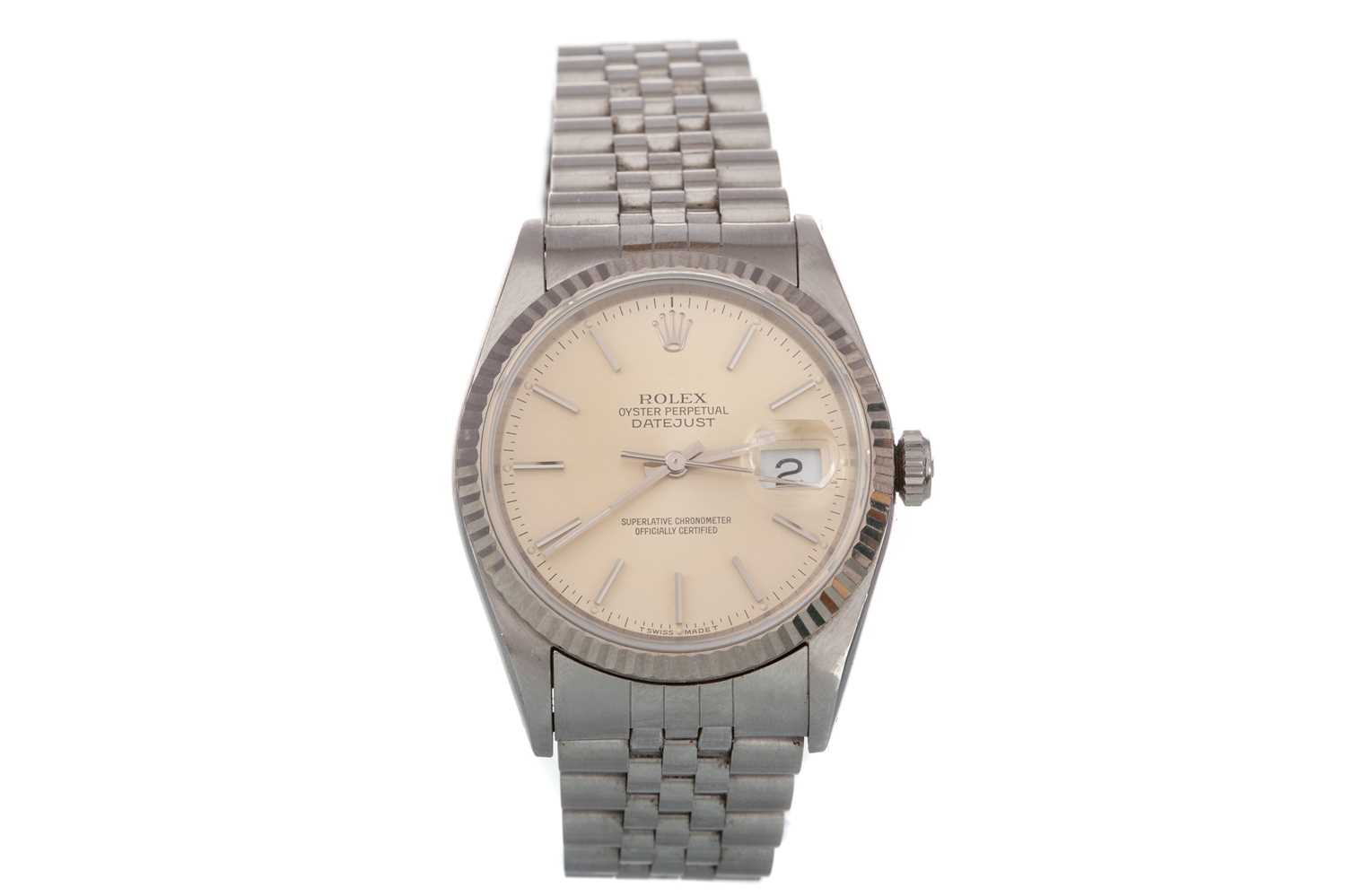 ROLEX OYSTER PERPETUAL STAINLESS STEEL AUTOMATIC WRIST WATCH,
