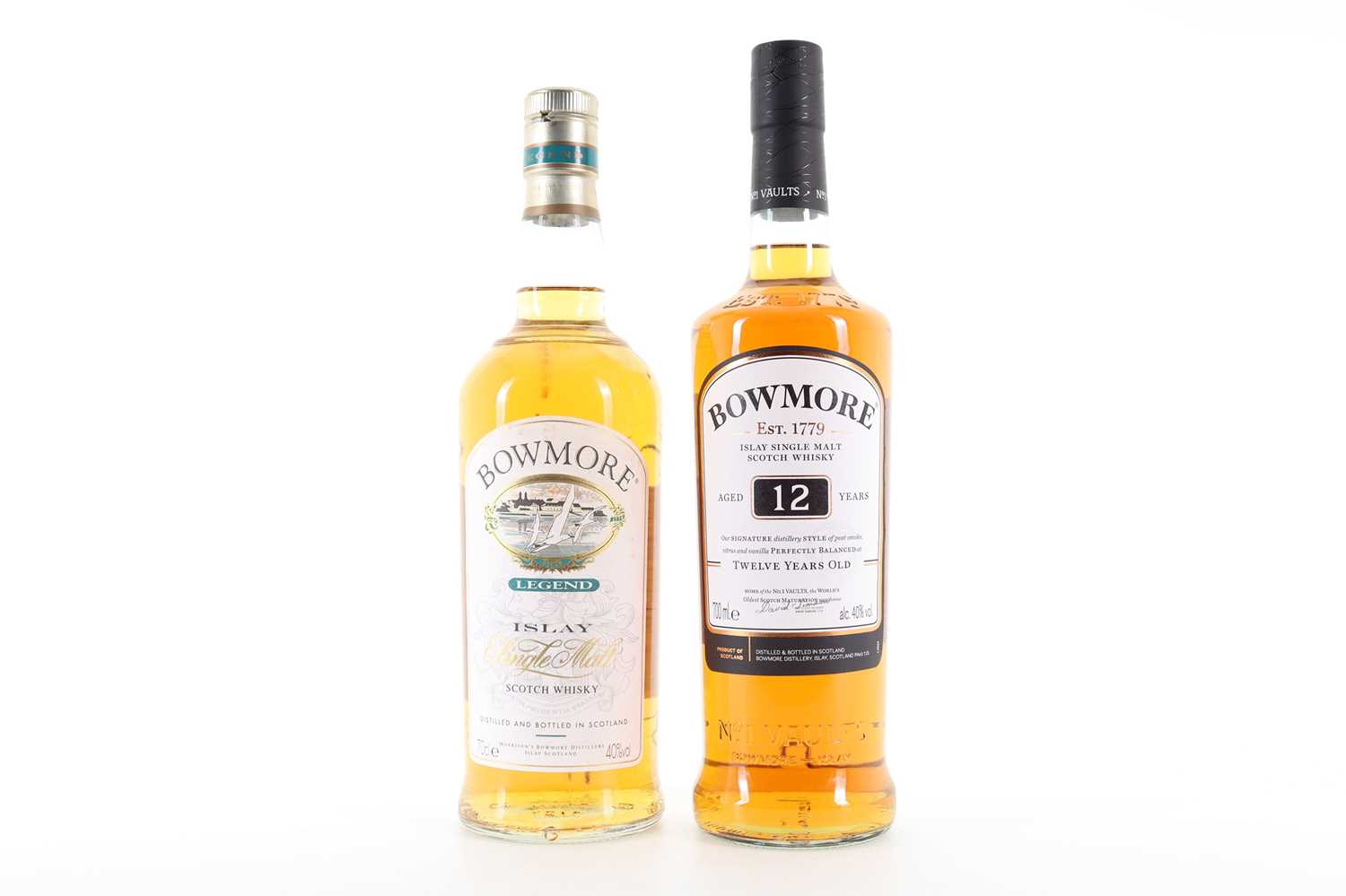 BOWMORE LEGEND AND BOWMORE 12 YEAR OLD ISLAY SINGLE MALT