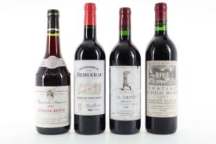4 BOTTLES OF FRENCH RED WINE INCLUDING CHATEAU CADILLAC-BRANDA 1993 BORDEAUX SUPERIEUR
