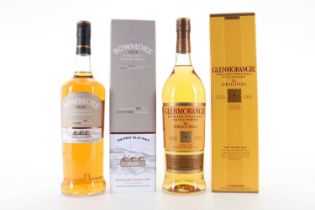 GLENMORANGIE 10 YEAR OLD 1L AND BOWMORE SURF 1L SINGLE MALT