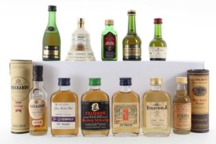 11 ASSORTED MINIATURE SPIRITS INCLUDING TALISKER 70° PROOF GORDON & MACPHAIL