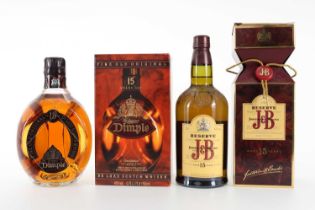 DIMPLE 15 YEAR OLD 75CL AND J&B 15 YEAR OLD RESERVE BLENDED WHISKY