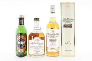 KNOCKDHU 12 YEAR OLD, DALWHINNIE 15 YEAR OLD 1980S 75CL AND GLENFIDDICH PURE MALT 35CL SINGLE MALT