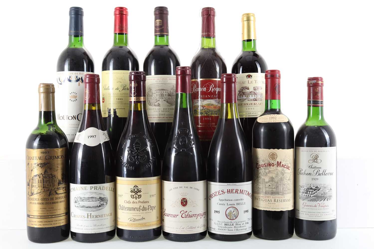 12 BOTTLES OF VINTAGE RED WINE INCLUDING CHATEAU PICHON BELLEVUE 1989 GRAVES DE VAYRES