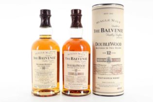 BALVENIE 10 YEAR OLD FOUNDER'S RESERVE AND 12 YEAR OLD DOUBLEWOOD SPEYSIDE SINGLE MALT