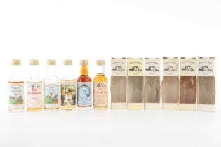 6 PRESTONFIELD HOUSE WHISKY MINIATURES INCLUDING BOWMORE 1965 22 YEAR OLD